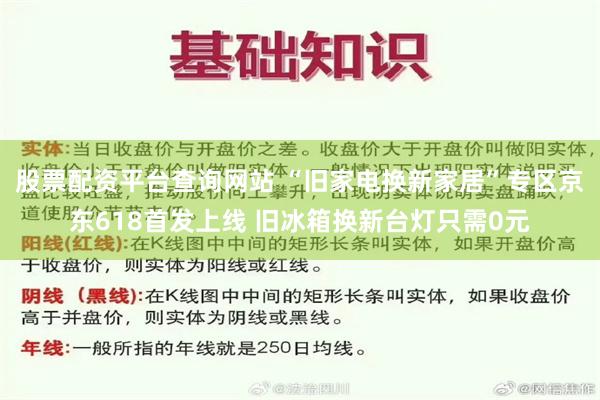 股票配资平台查询网站 “旧家电换新家居”专区京东618首发上线 旧冰箱换新台灯只需0元