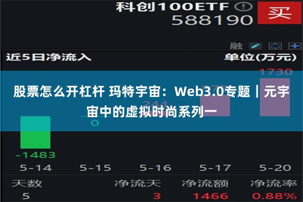 股票怎么开杠杆 玛特宇宙：Web3.0专题｜元宇宙中的虚拟时尚系列一