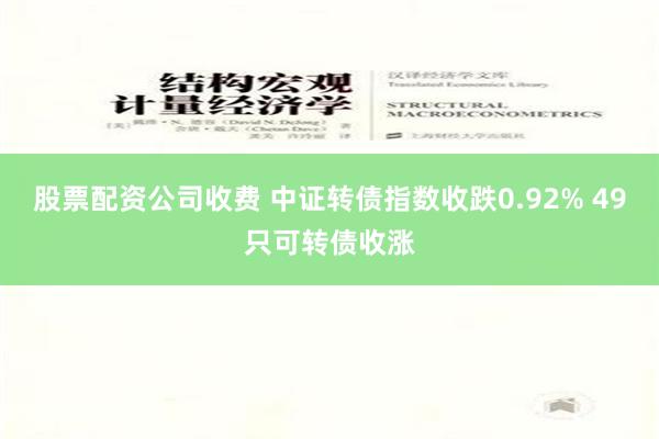 股票配资公司收费 中证转债指数收跌0.92% 49只可转债收涨