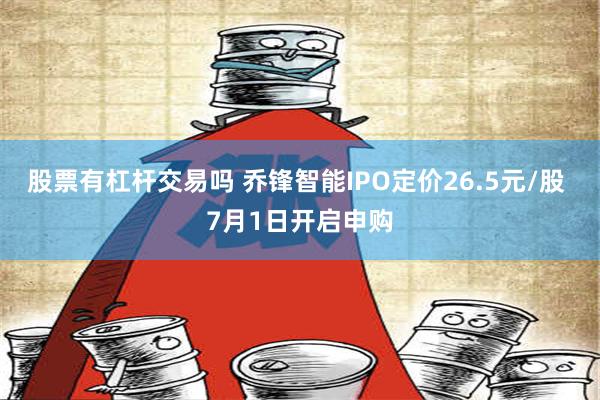 股票有杠杆交易吗 乔锋智能IPO定价26.5元/股 7月1日开启申购