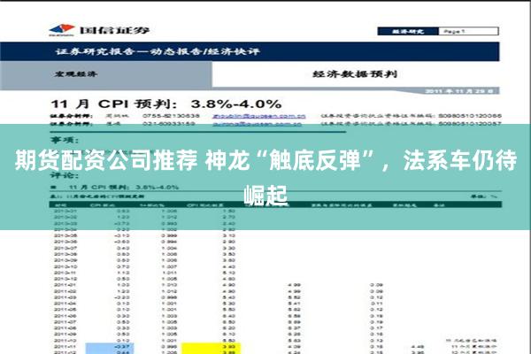 期货配资公司推荐 神龙“触底反弹”，法系车仍待崛起