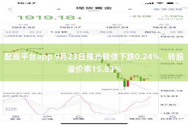 配资平台app 9月23日豫光转债下跌0.24%，转股溢价率15.83%