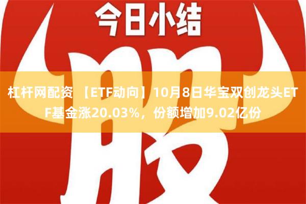 杠杆网配资 【ETF动向】10月8日华宝双创龙头ETF基金涨20.03%，份额增加9.02亿份