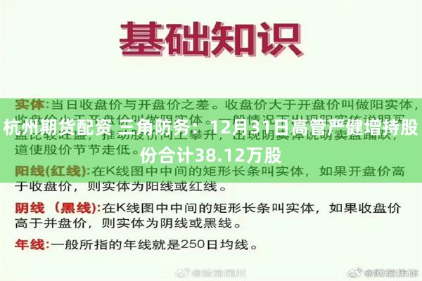 杭州期货配资 三角防务：12月31日高管严健增持股份合计38.12万股