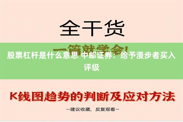 股票杠杆是什么意思 中邮证券：给予漫步者买入评级